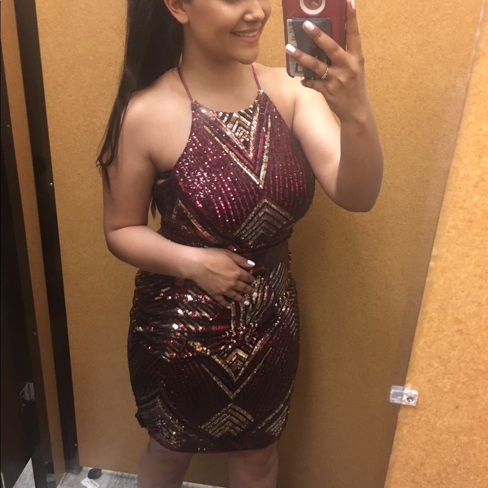 Midi sequin halter multi color bodycon dress